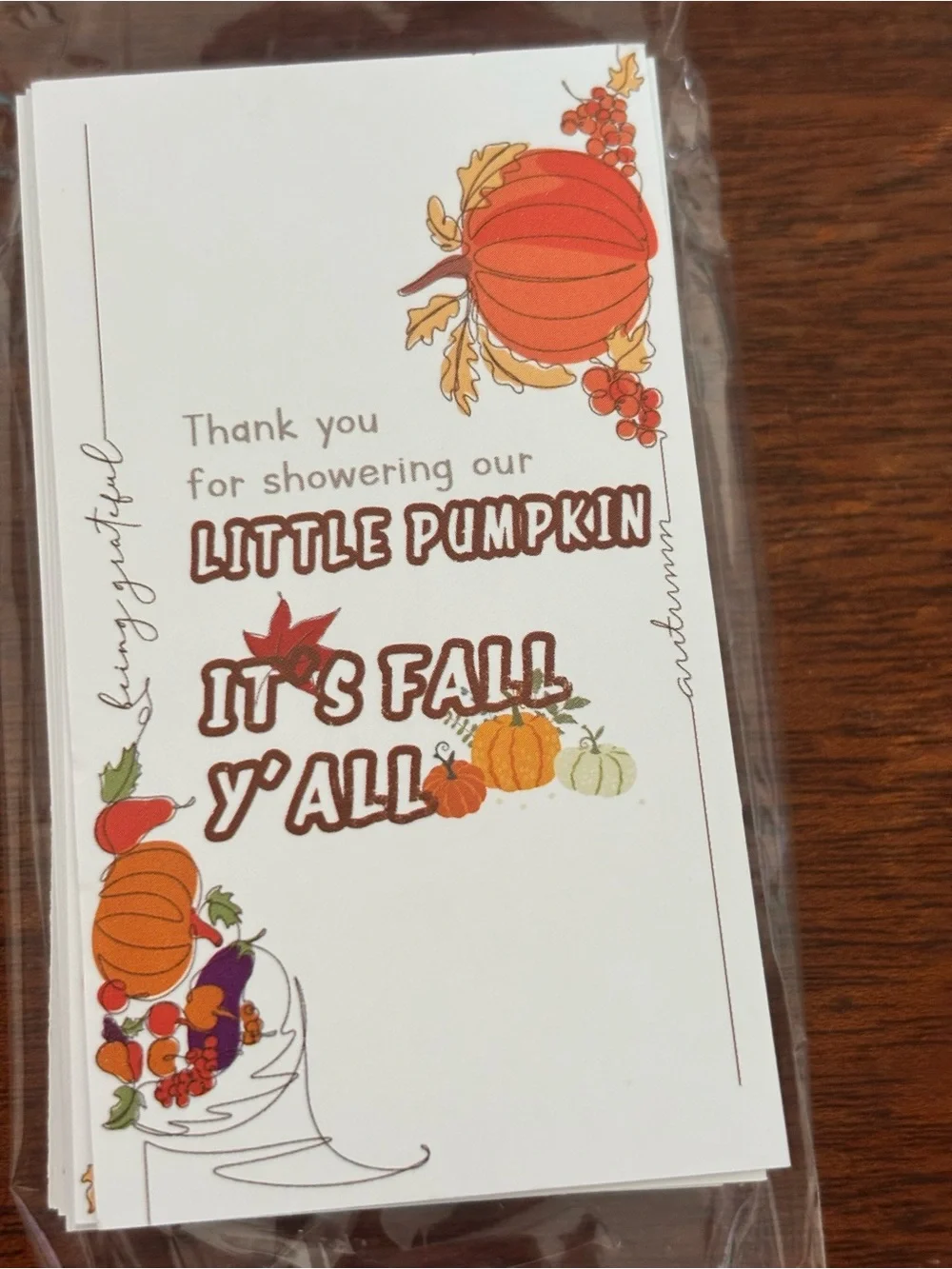 New-50 Fall Baby Shower Thank You Cards